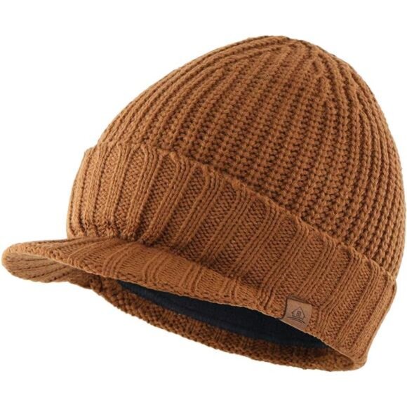 Other - Men's Winter Hat Thick Knit Beanie Cap Camel